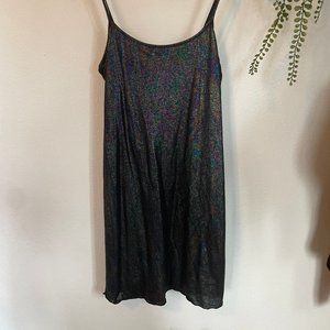 Honey Punch Black Holographic Mini-Dress